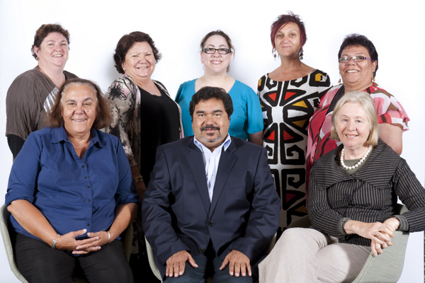 Left to right: front row - Clare Anderson, Peter Pangquee, Jane Schwager. Back row - Lisa O'Hara, Jenny Poelina, Renee Owen, Karrina DeMasi, Sharon Milera. 